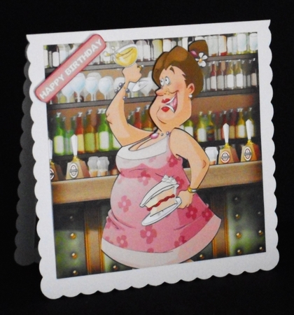 Wine and Cake Dudess Pink 8x8 Insert by Joan Prince