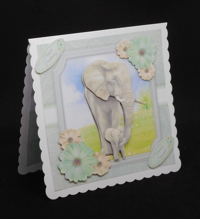 Beautiful Mum & Baby Elephants 8x8 Mini Kit by Joan Prince