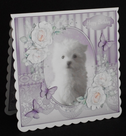 Cute Dog and Roses 9 by Joan Prince