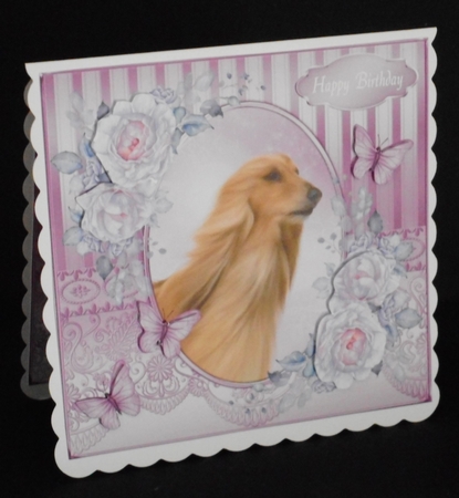 Cute Dog and Roses 10 by Joan Prince