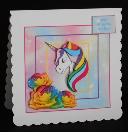 Unicorn Roses - Decoupage by Joan Prince
