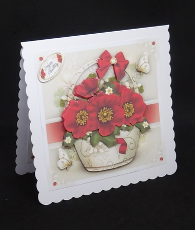 Silk Cream Basket with Red Poppies Mini Kit by Joan Prince