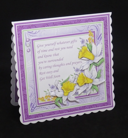 DAFFODILS & VARIOUS VERSES Many Occasions 7.5 Decoupage & Insert Kit by Joan Prince