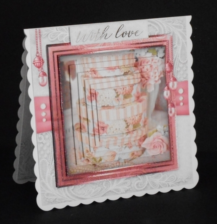 Happy Birthday thank you with love pyramid mini kit with lilac shabby chic by Joan Prince