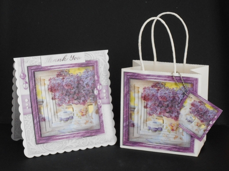 Happy Birthday thank you with love pyramid mini kit with lilac  by Joan Prince