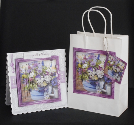 Happy Birthday thank you with love pyramid mini kit with lilac  by Joan Prince