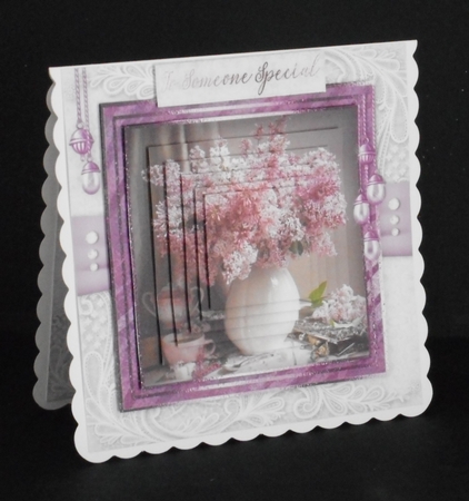 Happy Birthday thank you with love pyramid mini kit with lilac  by Joan Prince