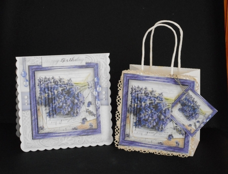 Happy Birthday thank you with love pyramid mini kit with lilac  by Joan Prince