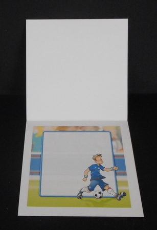 Football Dude Blue, Red and White, Stripes 8x8 Insert by Joan Prince