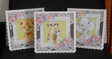 6 Lovely 7x7 Card Fronts of Cute Animals/Inserts Bumper Kit by Joan Prince