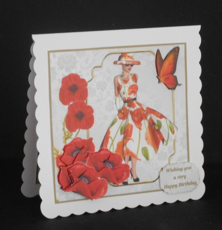 Beauty of poppies birthday insert by Joan Prince