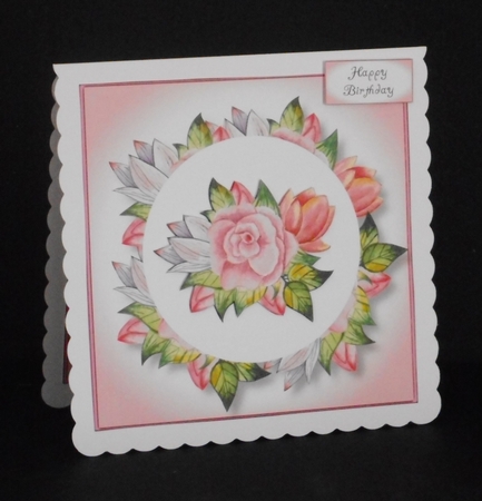 Pretty Pink Floral Bouquet 8x8 by Joan Prince