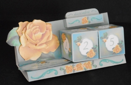 Spanish Version - Yellow Rose Elegant Perpetual Box Calendar Mini Kit by Joan Prince