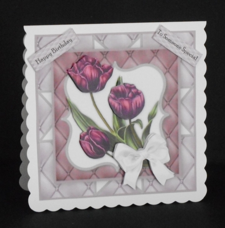 Purple Tulips Quick card INSERT by Joan Prince
