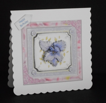 300dpi 6x6ins Topper and Decoupage - Best Wishes/Happy Birthday/Thinking of you by Joan Prince