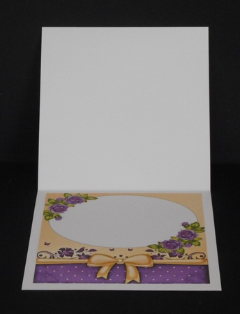 Pretty purple roses, with corner roses circle pyramids by Joan Prince