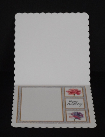 Lovely Watercolor Peonies Birthday Topper (Purple Damask) by Joan Prince