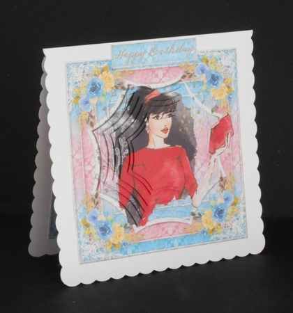 ladies multi purpose card Happy Birthday thank you by Joan Prince
