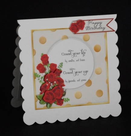 Red Roses Centre Cutout by Joan Prince