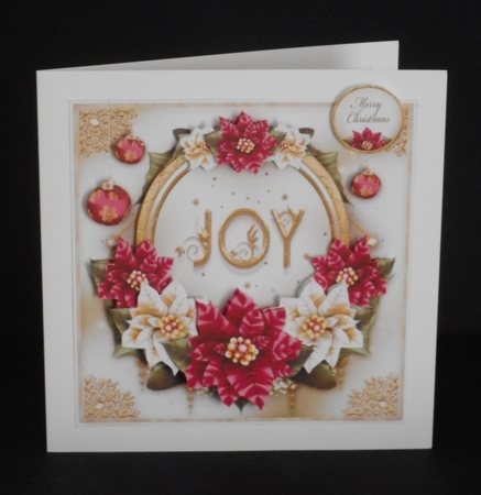 The Joy of Christmas Bordeaux Poinsettias Mini Kit by Joan Prince
