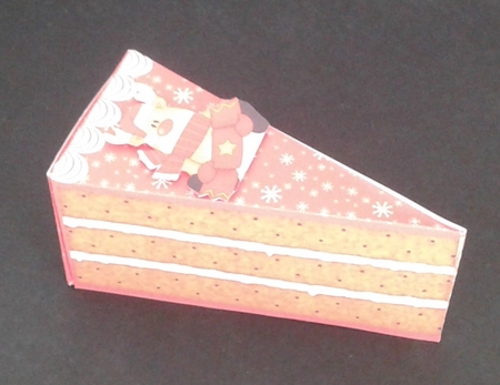 3D Christmas Cake Slice Treat Box Gift Set Mini Kit - Rudolph by Joan Prince