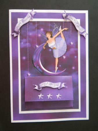 Purple Ballerina Fairy Gift Pocket Birthday by Joan Prince