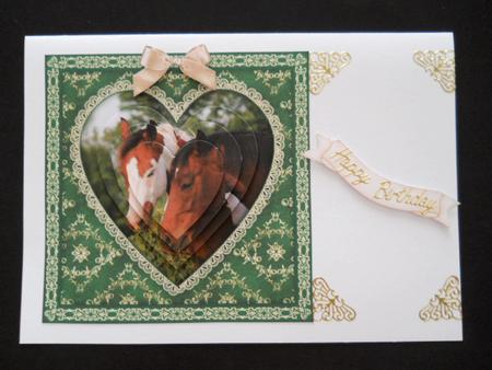 Portrait of Horses - Heart Pyramid Card by Joan Prince