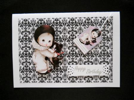 Black & White Linen Damask Backing Paper by Joan Prince