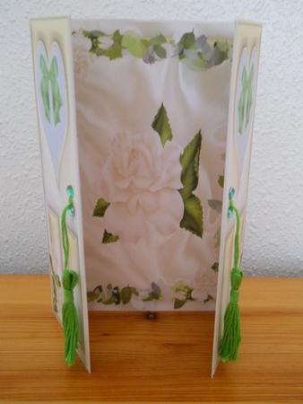 Beautiful Cream Roses and Green Leaves, Gatefold by Joan Prince