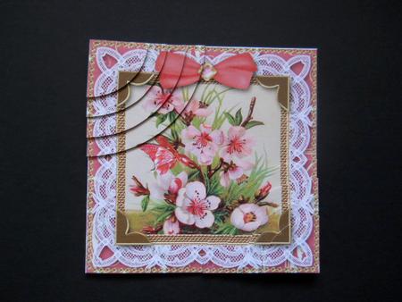 Lace Blossom 6 Inch Duo Corner Stack Card Front by Joan Prince