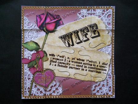 Plum Rose Wife Definition 8inch Picture Topper Sheet by Joan Prince