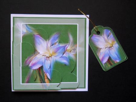 Painted Iris Shell Stacker by Joan Prince