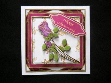 Framed Purple Roses by Joan Prince