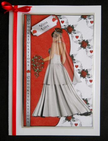 The Bride Envelope Card with Decoupage by Joan Prince