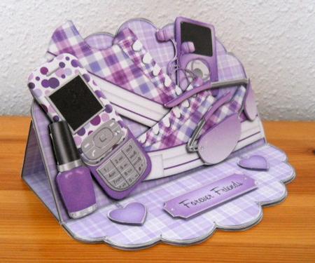 Purple Teen Accessories - Scalloped Easel Card Kit by Joan Prince