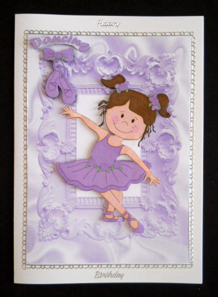 Little Dancing Ballerina in Lilac Frame, A4 by Joan Prince
