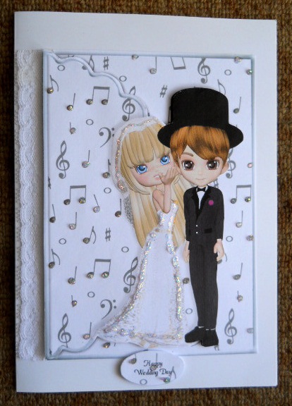 Music to My Ears Wedding Scalloped Edge Envelope Card by Joan Prince