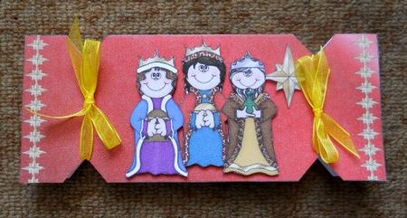 We Three Kings Shaped Card with Decoupage by Joan Prince