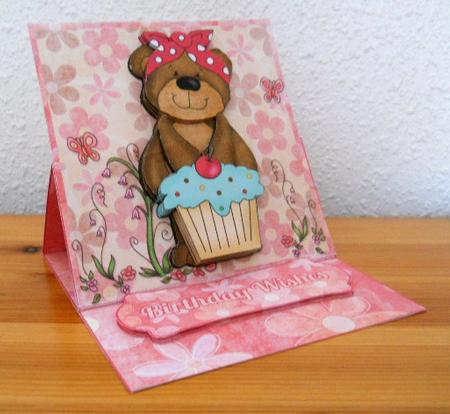 The Cupcake Bear Easel Card Kit by Joan Prince