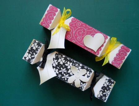 Gold Swirls Cracker Shaped Treat or Favour Box by Joan Prince