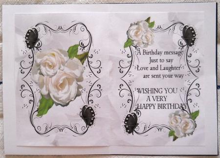 Cream Roses and Black Butterflies, A5 Insert with Verse by Joan Prince