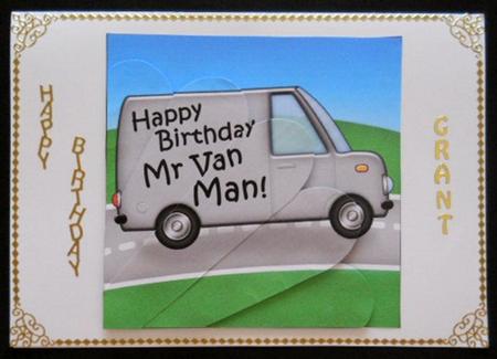 Happy Birthday Mr Van Man Fan Pyramage Topper by Joan Prince