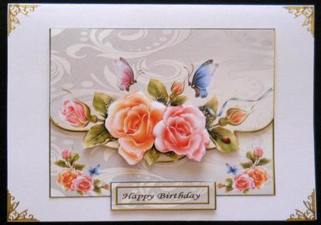 Beautiful Roses and Butterflies Envelope Front Quick Card 2 by Joan Prince