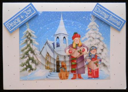 The Christmas Carol Singers Oval Pyramid by Joan Prince