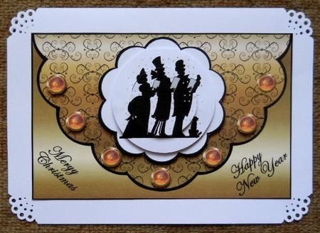 Christmas Carol Singers Scallop Edge (gold) by Joan Prince