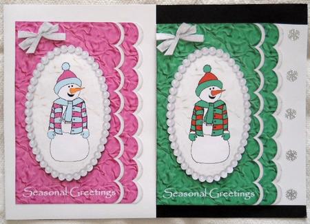 Snowmen Card Fronts by Joan Prince