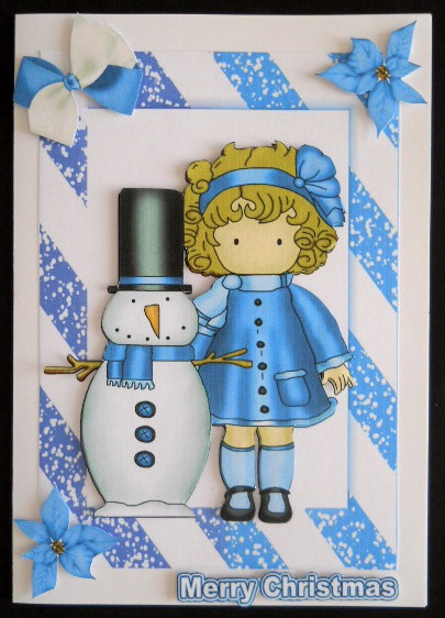 Little Girl with Snowman by Joan Prince