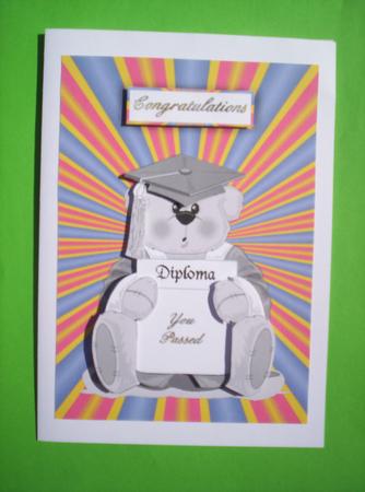 You Passed Card Front with Decoupage by Joan Prince