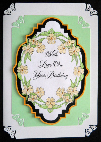 Digital Stamp - Floral Birthday Topper by Joan Prince