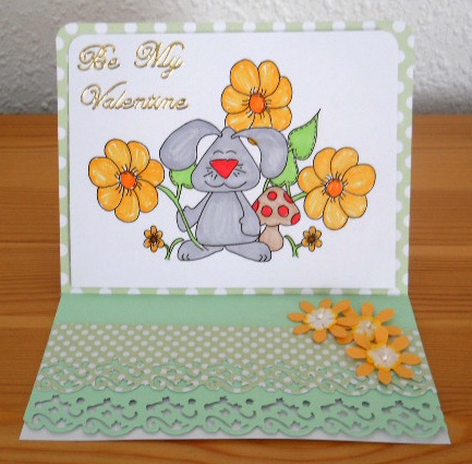 Bunny with Flowers Digital Stamp by Joan Prince